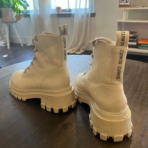 SCHUTZ Neutrals Leather Combat Boots